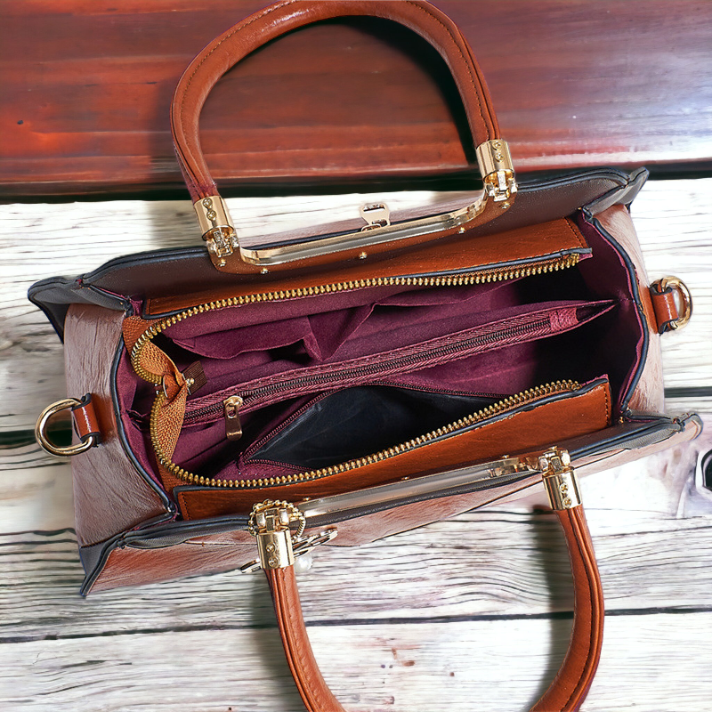 Sac a main en cuir Camel