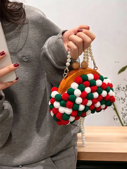 Sac a main en boule de fourrure